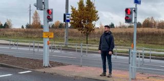 На участке объездной в Гродно понизили скорость движения и установили переход со светофорами