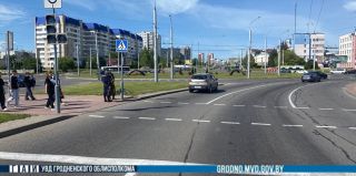 На кольце Космонавтов в Гродно произошло столкновение: велосипедист нарушил правила и пострадал