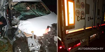 В семейный экипаж гродненских дальнобойщиков жестко врезался француз под Парижем