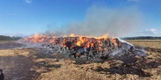 Под Вороново на поле сгорело 57 тонн соломы. МЧС предупреждает: не выбрасывайте окурки из окон автомобилей!