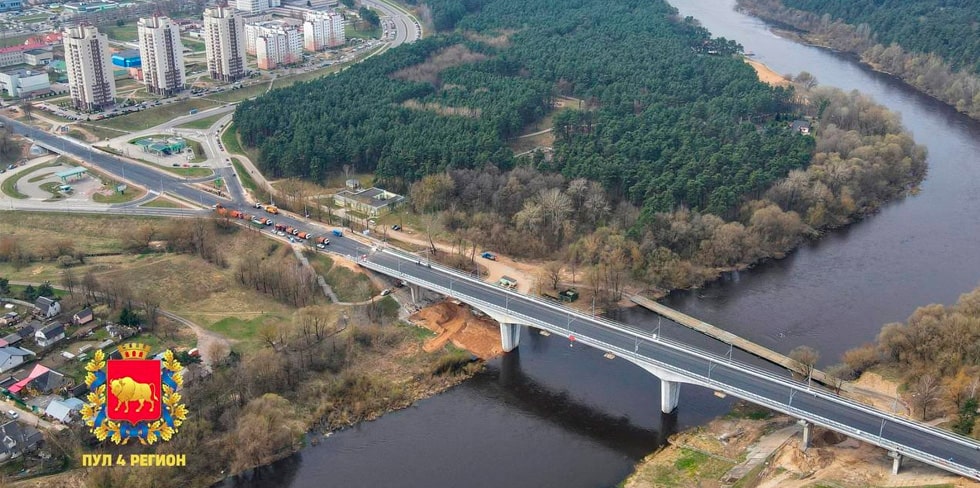 В Гродно Новый мост испытали под нагрузкой. По нему проехали 9 груженых МАЗов
