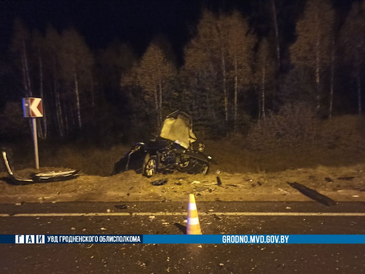 Серьезная лобовая авария на дороге в Поречье. Два человека в больнице