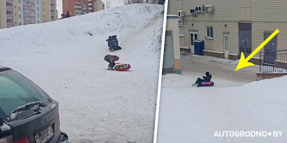 На Девятовке есть место, где дети на санках выезжают прямо под авто
