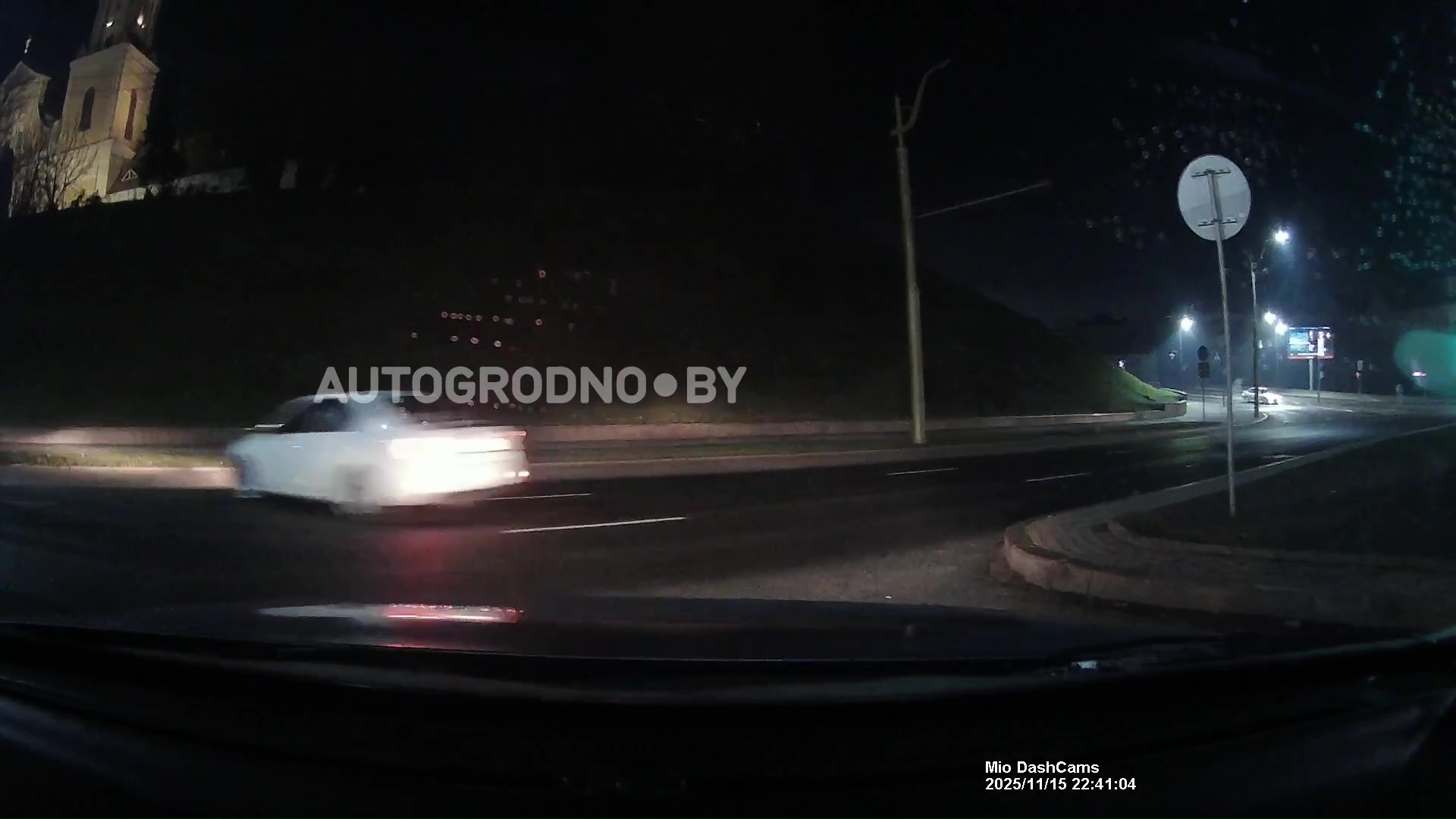 Занос на улице Мостовой в Гродно