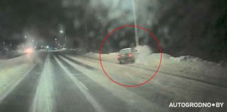 Как легко уйти в занос на городской улице: эффектное видео из Гродно