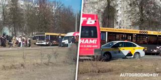 Обновлено: Коллапс на проспекте Клецкова в Гродно: десяток троллейбусов и автобусов остановились из-за аварии
