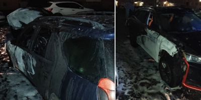 Ночью в Гродно горели 2 автомобиля. Причина устанавливается