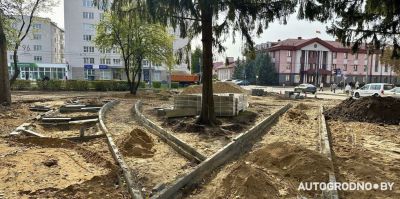 Как преображается сквер на улице Советских Пограничников в Гродно?