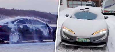 Превью фото к статье В Беларуси ребята из ev.wiki показали, как реально стряхивает с себя снег BYD Yangwang U7: "Совсем не как в китайской р…...