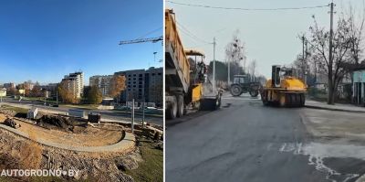 Финальный слой асфальта уложили на улице Кохановского в Гродно
