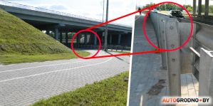 Так выглядит опасная велодорожка Гродно возле Восточного моста, где уже 2 человека получили травмы