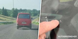 Водителю пришлось устроить погоню за VW Transporter под Новогрудком – все из-за побитого стекла. Оба обратились в ГАИ