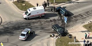 На Девятовке в Гродно столкнулись AUDI и Opel. Пострадал ребенок