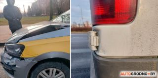 Обновлено: Такси разбито, а у маршрутки царапинка на бампере. Вынесено решение по ДТП на Декабристов в Гродно