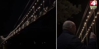 Платное включение подсветки подвесного моста в Мостах временно остановлено