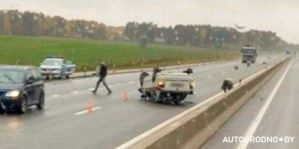 На трассе М6 "Минск-Гродно" перевернулся автомобиль